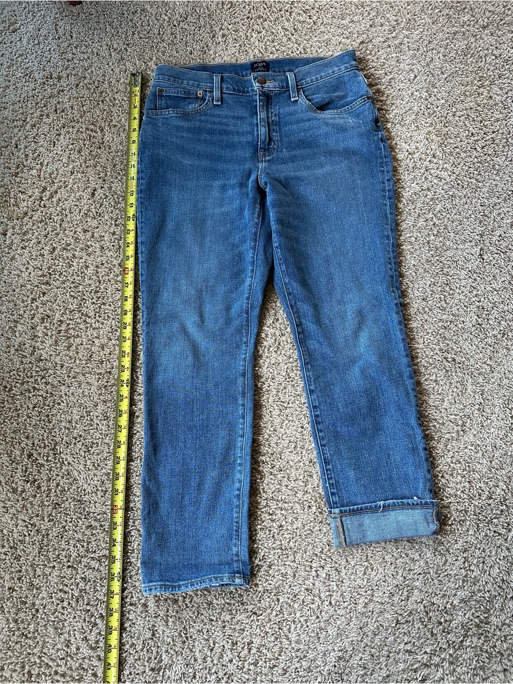 J. Crew Medium Blue Ankle Straight Jeans